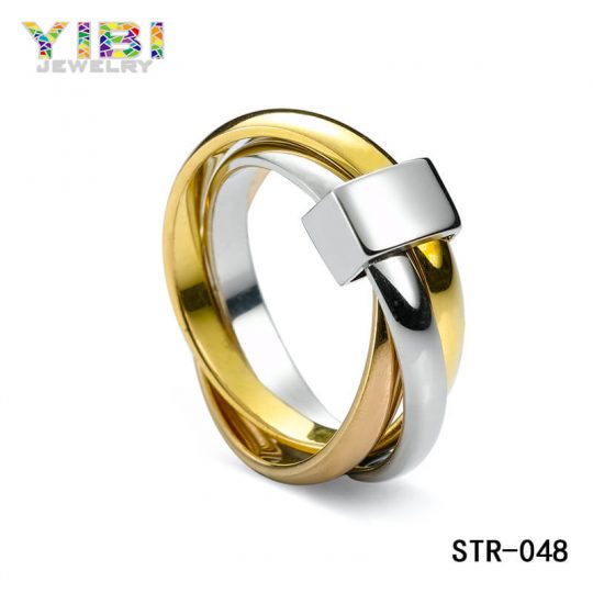 Stainless steel Tricyclic Tricolor Ring Supplier